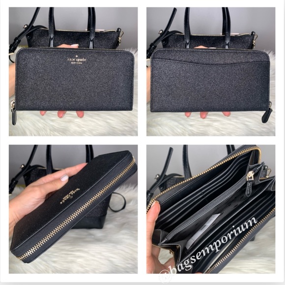 Kate Spade LG Glitter Tote / Wallet 3 piece set - Picture 16 of 16